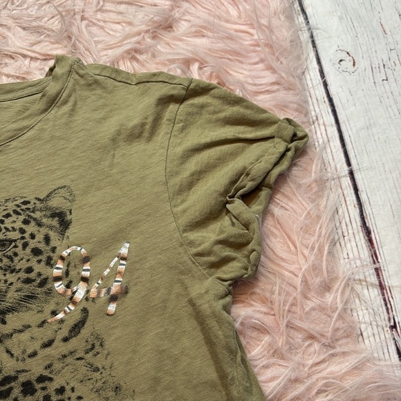 All Saints It’s What You Make It Leopard Graphic Tee sz 6 - Picture 5 of 9